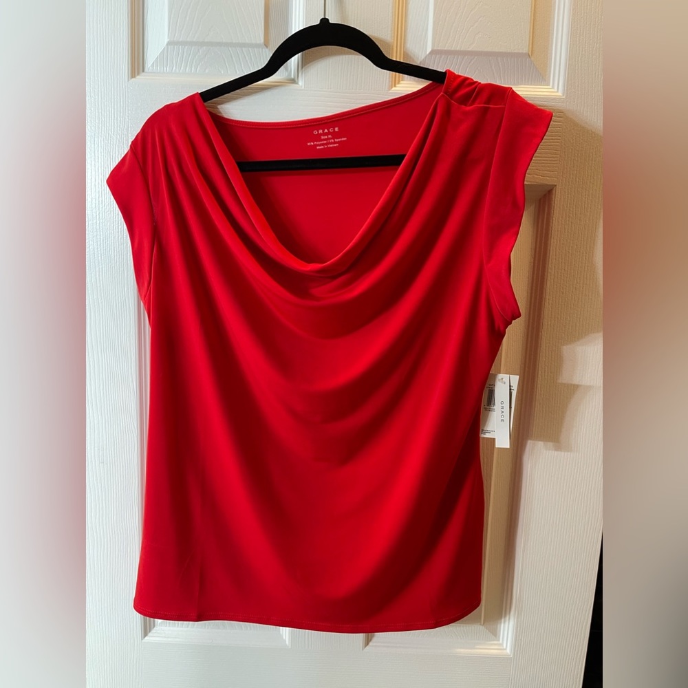 Beautiful brand NEW red blouse with tags…XL